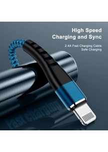 Certified 3 Pack Phone Charger 6ft (Blue)